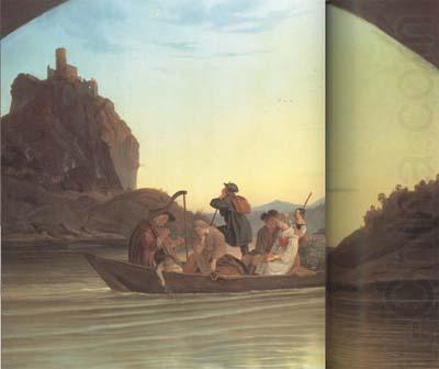 Crossing the Elbe in front of the Schreckenstein (mk10), Adrian Ludwig Richter